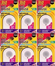 6x The Big Cheese Mice Rat Repeller Deterrent Ultrasonic Battery Operated STV820