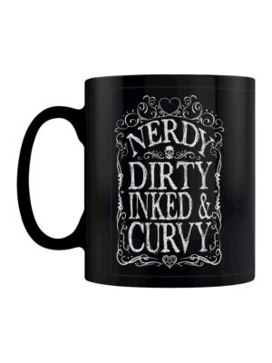 Nerdy Dirty Inked & Curvy Schwarz Tasse