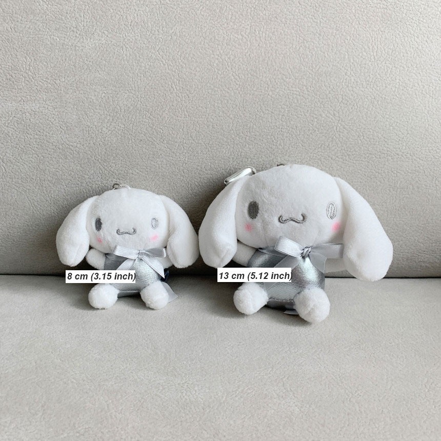 Official Sanrio Cinnamoroll Silver Plush Doll Keychain Keyring Bag