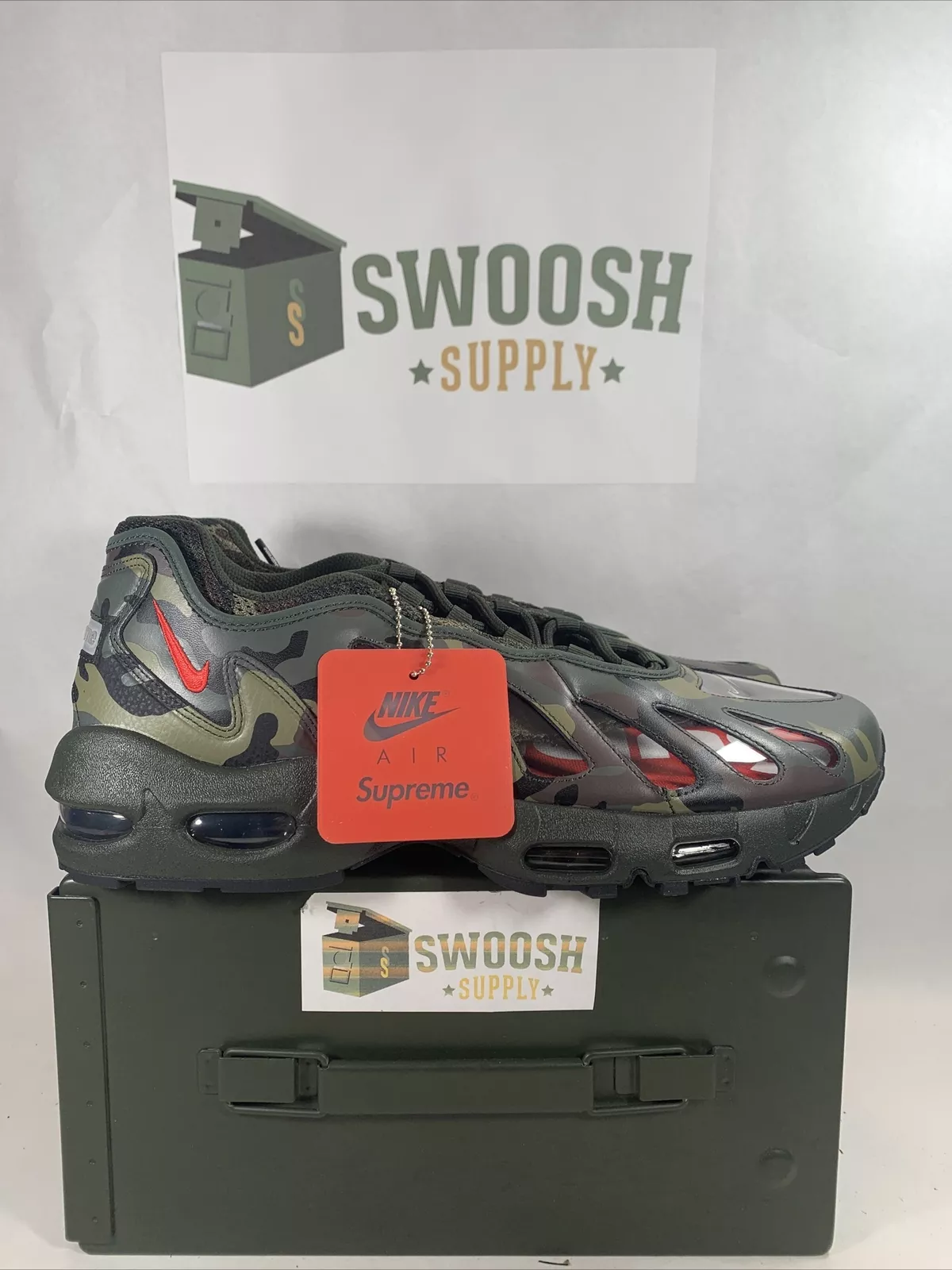 Nike Air Max 96 Supreme Camo Taille 13 CV7652 300 Neuf dans sa boîte