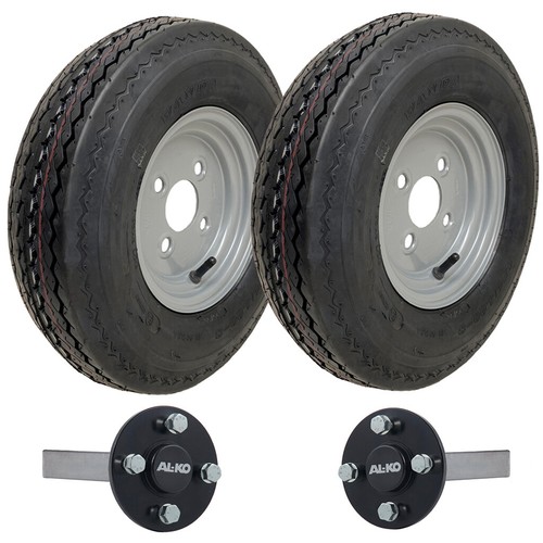 4.80/4.00x8 Anhänger Kit 6ply Räder P811 4/100mm PKD ALKO Nabe & Achsstummel ...