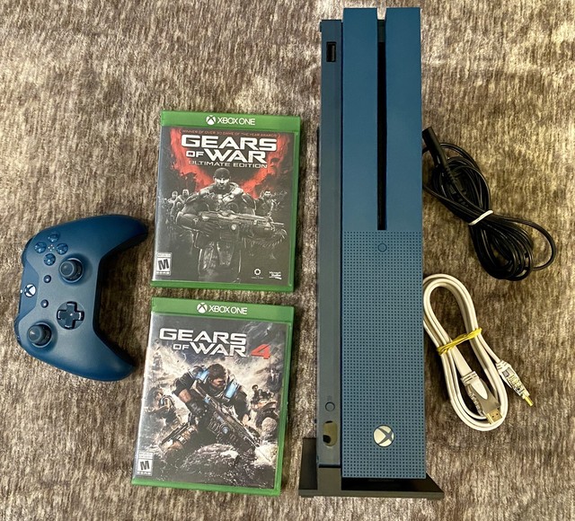 Microsoft Xbox One S Gears of War 4 Special Edition Bundle 500GB Deep Blue Console for sale