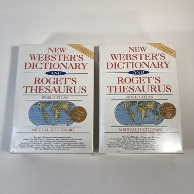 1991 New Websters Dictionary and Rogets Thesaurus World Atlas Medical Dictionary