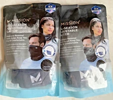 2 New  Mission All Season Adjustable Gaiter Black Unisex One Size