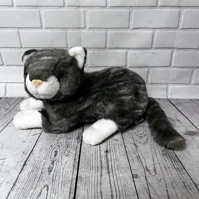 Plush Stuffed Animal Gray Grey Stripe Tabby Cat Kitten Collectors Choice Tag VTG