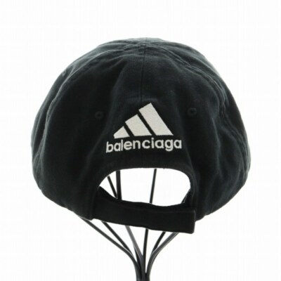 Balenciaga x adidas cap hat logo stripe L black AN8 Used Balenciaga x adidas cap hat logo stripe L black AN8 Used