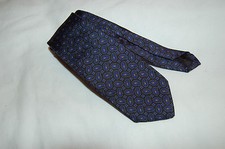 Vintage John Henry Navy Blue Paisley Skinny Silk Tie Made in USA