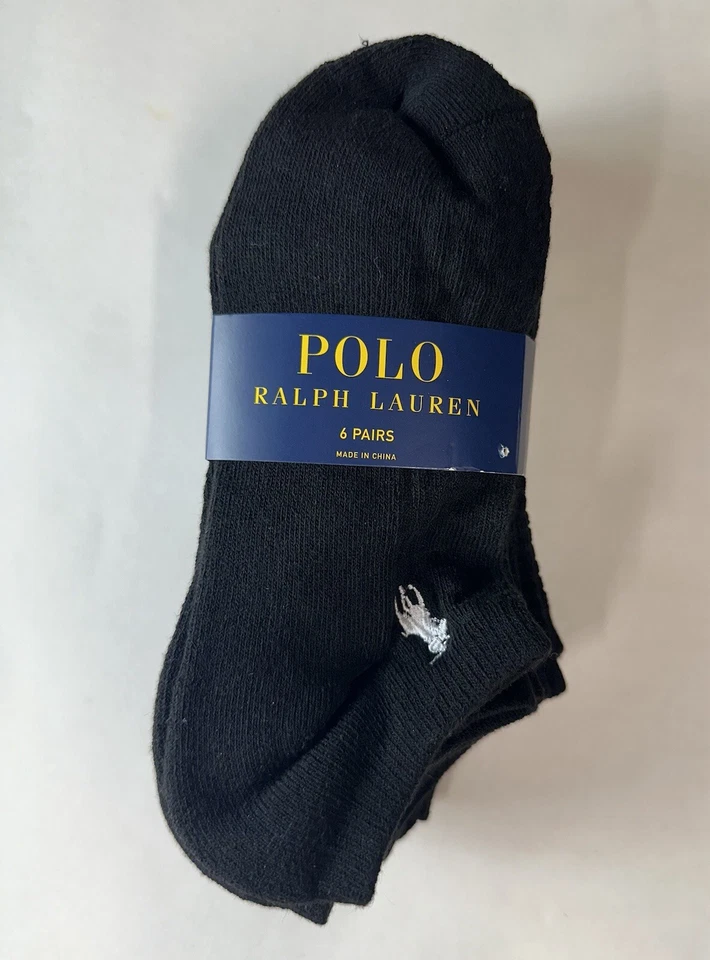 Polo Ralph Lauren 6-Pair Women's Athletic Low Cut Socks Black Shoe Size 4-10.5 - Image 3 of 4