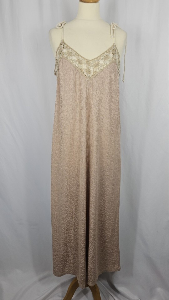 Zara Crochet Trim Strap Maxi Dress Size 10 Boho Holiday Beach eBay