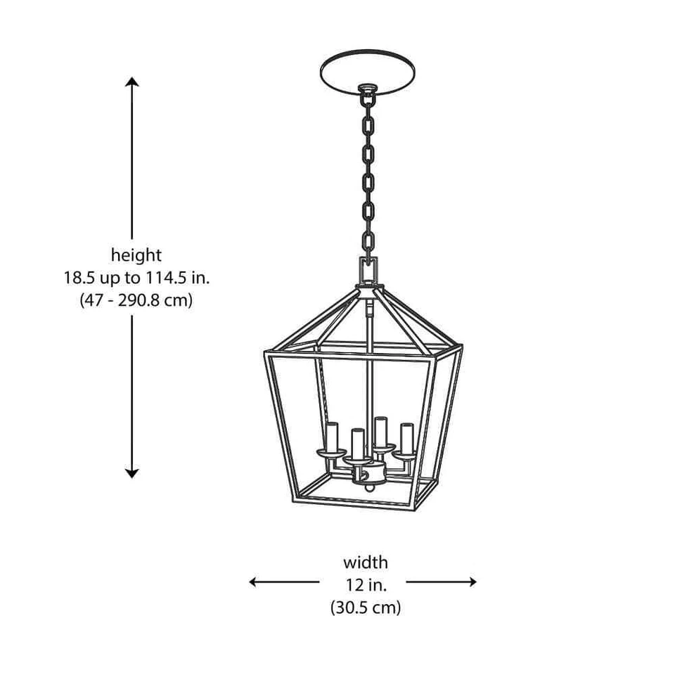 Bel Air Lighting Lacey 4-Light Black and Chrome Pendant Light Fixture - Image 3 of 4