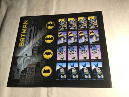 2014 Batman DC Comic Full Sheet of 20 Forever Stamps USPS 75th Anniversary - Picture 1 of 3