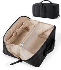  Travel Makeup Bag for Women, Portable Water-resistant Cosmetic Case, Puffy