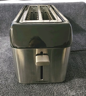 Chefman Smart Touch 4 Slice Digital Toaster, 6 Shade Settings, Stainless Steel