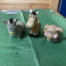 Assorted Farm Animals Toys- Donkey,goat, And A Pig Plastic Rubber