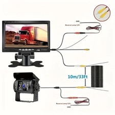 7'' Backup Camera and Monitor Kit System Back Parking Night Vision For Truck RV