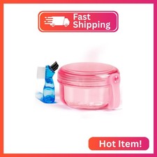 No Leak  Non-Slip Partial Denture Case Retainer Bath Box Cup, Denture Soaking C