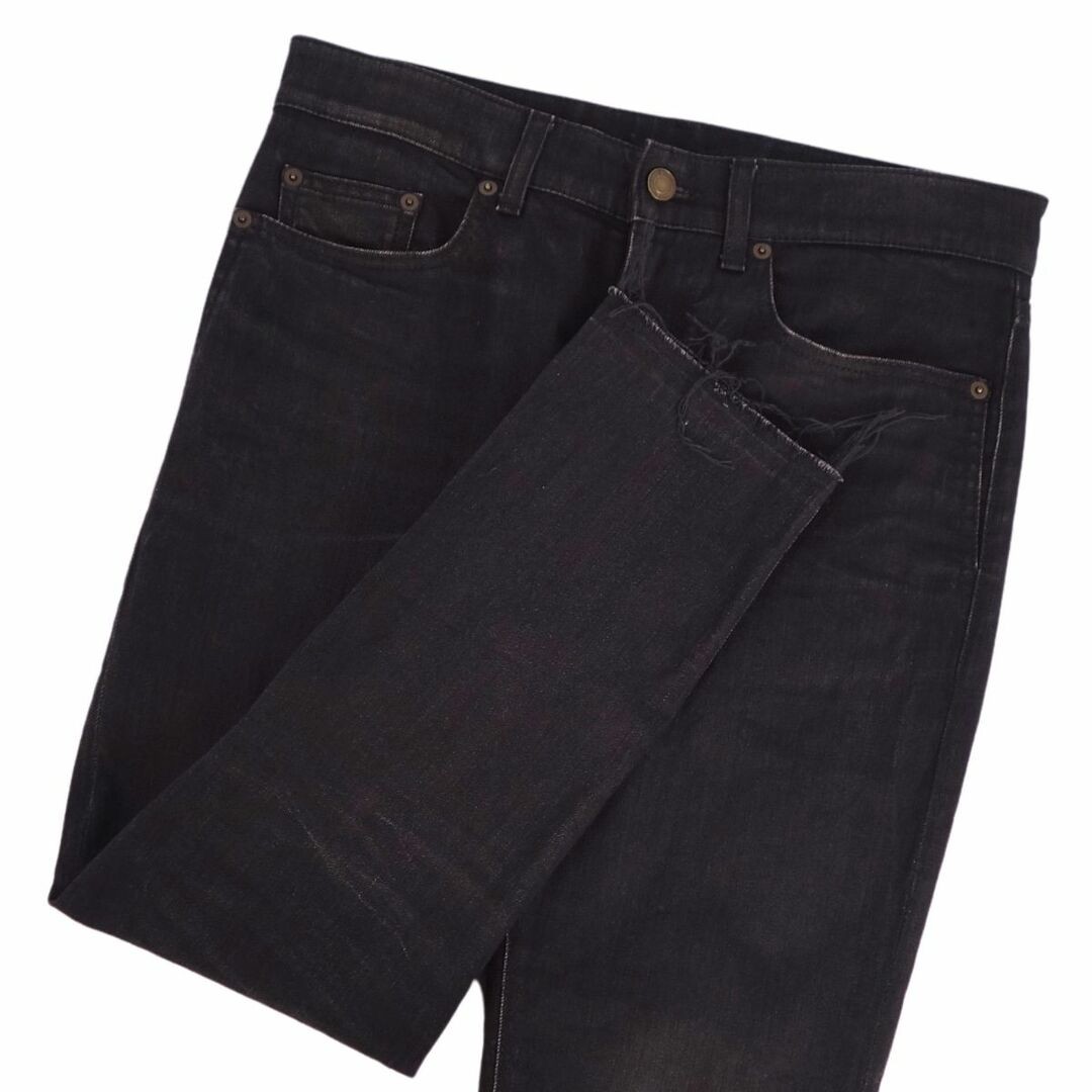Saint Laurent Paris Pantalone Denim Nero Fondo Elasticizzato Uomo 30 Usato0