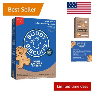 Crunchy Bacon & Cheese Dog Treats - 16 oz. Box - Healthy Snack for All Breeds