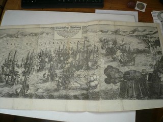 Gibraltar naval Battle 25.04.1607 Merian M. (edition 1650) dutch/spanish war