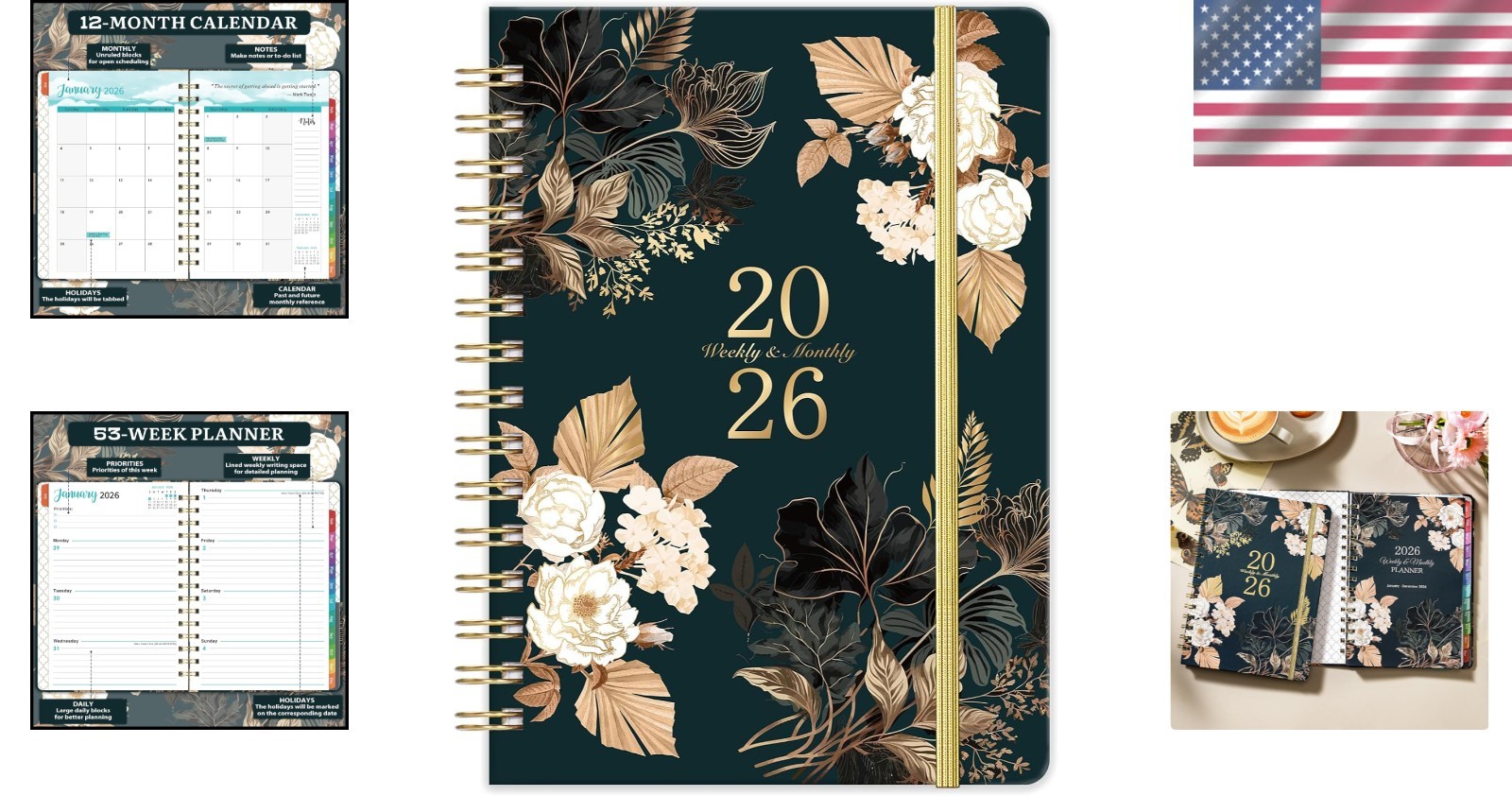 Organize Your : 2026 Weekly & Monthly Planner with  Paper