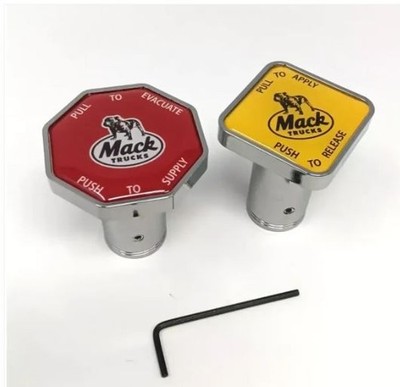 Mack Truck Bulldog air brake knobs chrome metal screw on truck semi truck