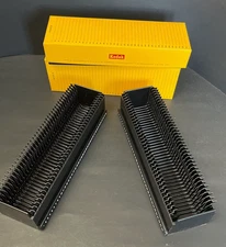 Kodak Cavalcade Slide Tray No.1 Set of 2 w/ Boxes – Holds 40 Slides Each