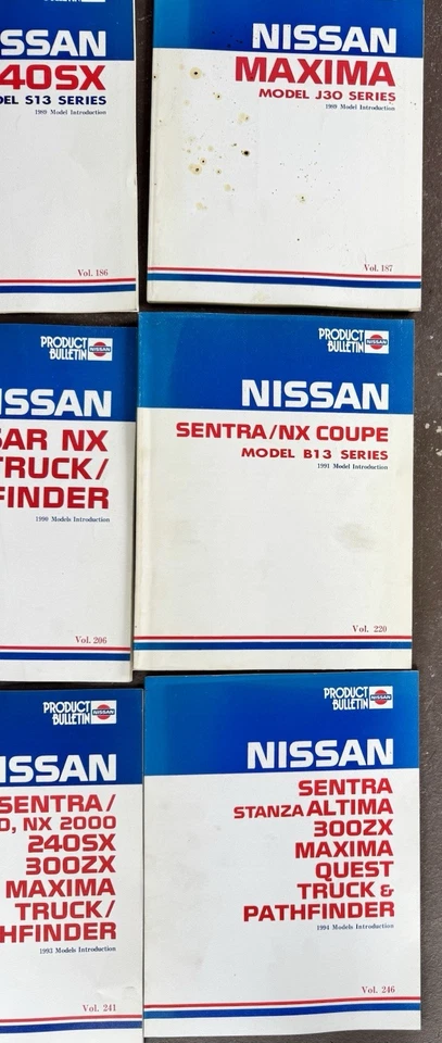 Lote de 31 manuales de boletín de productos de reparación Nissan 200SX, Frontier, Máxima, Sentra + Foto 4 de 4