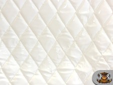 Vinyl Quilted Foam Glossy White Fabric w/ 3/8 Foam Backing Upholstery