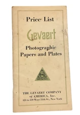 Gevaert Photographic Papers Plates Price List Sizes Booklet 1924 G2