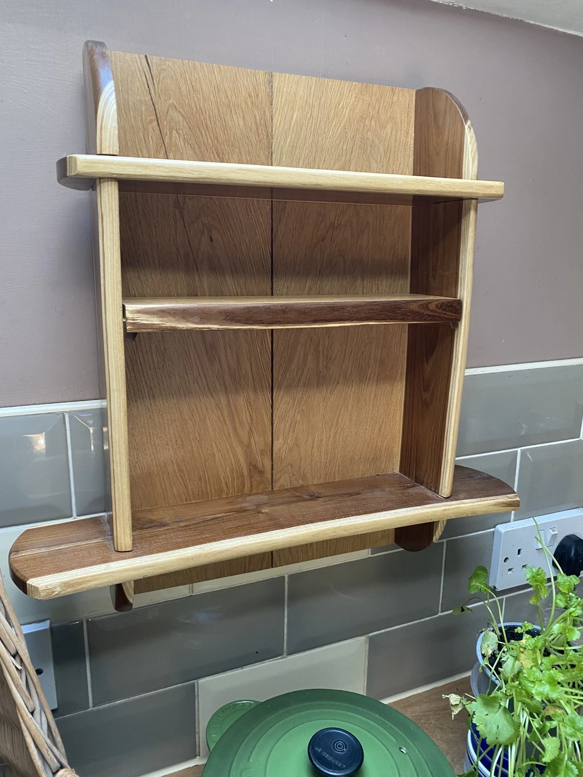 Hand crafted Wall Mounted Wooden Spice oak and laburnum