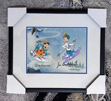 Hanna Barbera Flintstones Downhill Dads Animation Cel Hand Painted Jetsons RARE