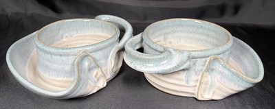 Erik Hertz Handmade Pottery Soup/Cracker Bowl Drip Glaze Stoneware