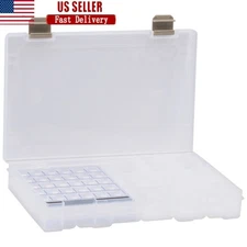 Sewing Bobbin Storage Box W/ Removable Tray Magnetic Pin Strip Organizer New