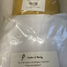 White Tulle Fabric 54" Wide Weddings, Craft  Party, Decoration Opened