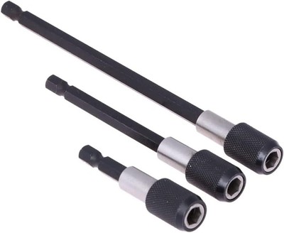 3-Piece Hex Magnetic Screwdriver Bit Holder Extension Set for Tight Spaces