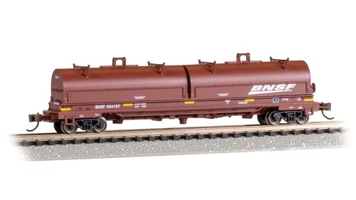 Coche de bobina de acero Bachmann escala N BNSF 55' con cargas de bobina #534157 | Condition: New