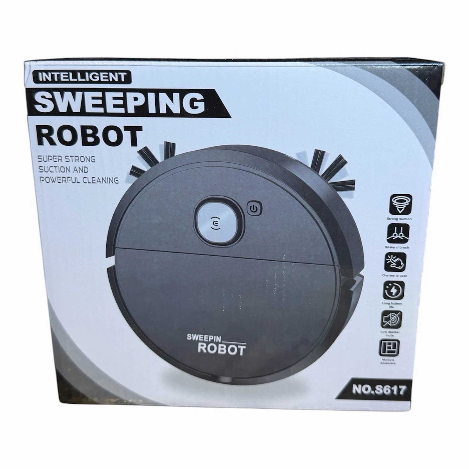 Mini Robotic Smart Sweeping Vacuum, Strong Suction, Cordless, Bagless, Black