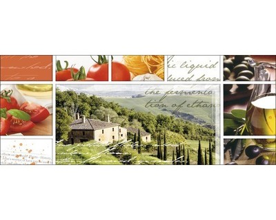 Glasbild Living in Toscany 125x50 cm