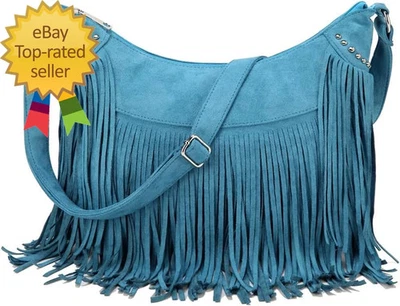 Vintage Leather Fringe Purse In Women's Bags & Handbags for sale