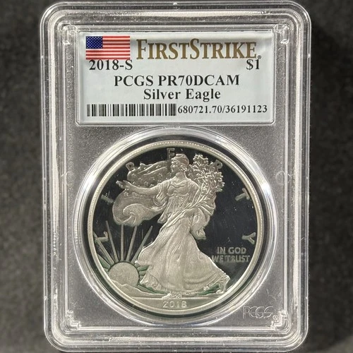 2018-S $1 American Silver Eagle Proof San Francisco First Strike PCGS PR 70 DCAM