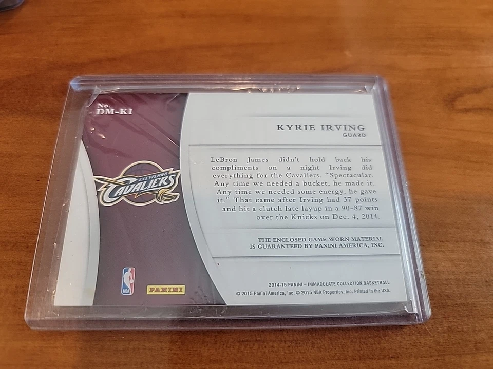 2016-17 Panini Immaculate Collection Kyrie Irving basketball card  - Image 3 of 4