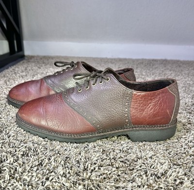 H.S. Trask Shoes Mens Size 10.5 Oxfords Saddle 2 Tone Casual Bison Leather Brown