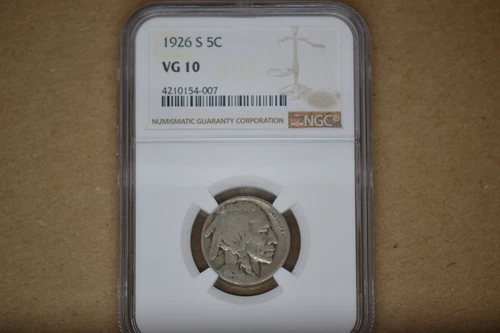 1926-S Buffalo Nickel- NGC VG-10.  Rare Date.