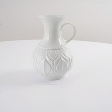 Royal Porzellan Bavaria KPM Vase Weißes Reliefdekor – Vintage ca. 17,5 cm