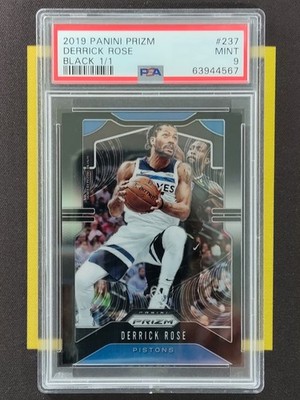 2019-20 Panini Prizm Black Prizm Derrick Rose 1/1 PSA9 FCYC1