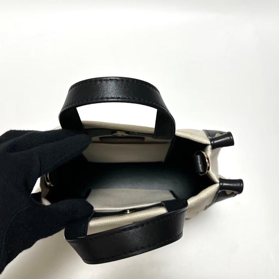 VALENTINO Women Studded 2Way Shoulder Hand bag Canvas Leather Gray Black thumbnail 18