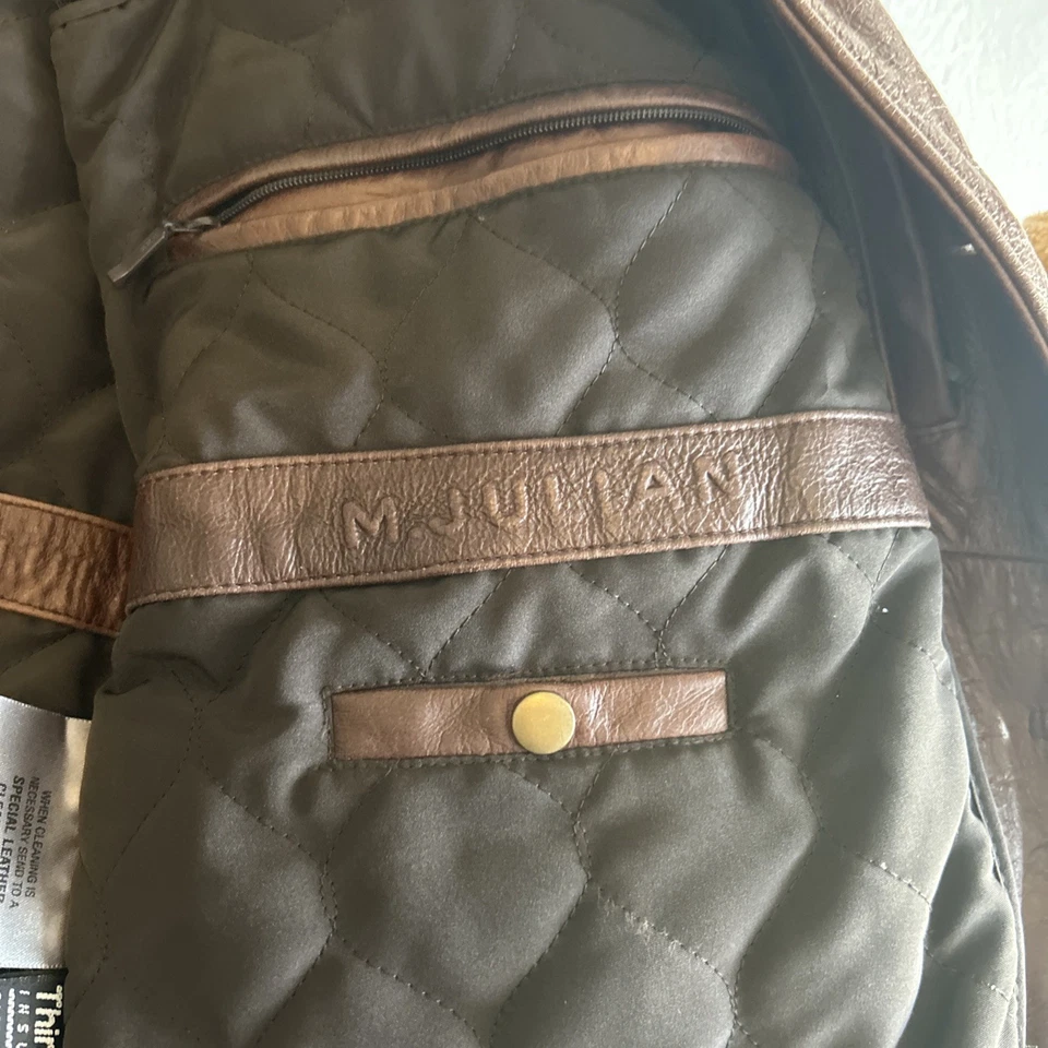 Chaqueta Wilsons M Julian de cuero marrón forrada Thinsulate para hombre mediana Foto 4 de 4