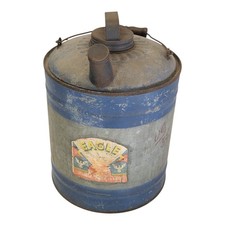 Rare Eagle Handy Grip Gas Can Wood Handled Triple Lock Seam Oil 1930s