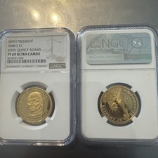 Sixth President, John Quincy Adams 2008 S $1, PF69 Ultra Cameo NGC *fresh graded