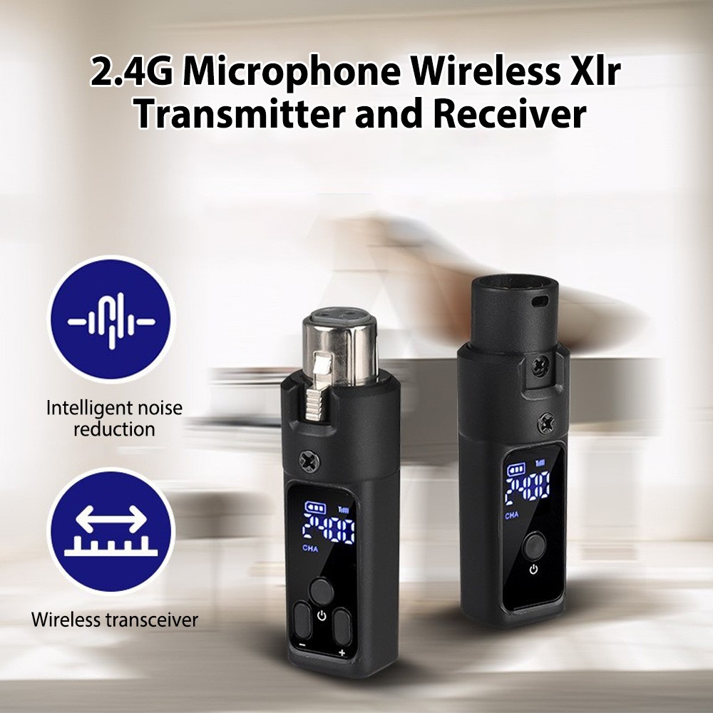 2.4G Microphone Wireless Xlr Transmitter And Receiver Rechargeable Wireless